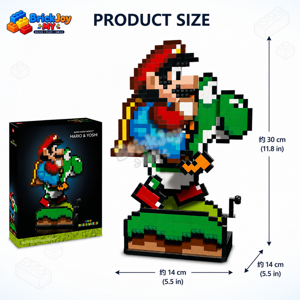 71438 Super Mario World Mario Yoshi Building Blocks 3D ปริศนาชุดของเล่นอิฐก่อสร้างของขวัญสะสมสําหรับ