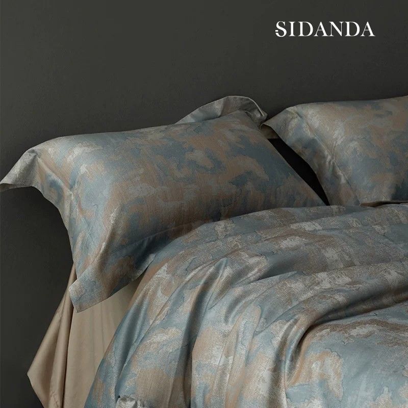[SIDANDA] อิตาลี High-End 550TC ผ้าฝ้าย Jacquard ชุดสี่ชิ้นโรงแรมระดับห้าดาวเครื่องนอนหรูหรา