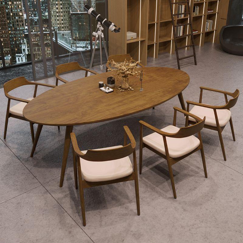 Conference table, solid wood reception table, high-end industrial style office desk and chair set