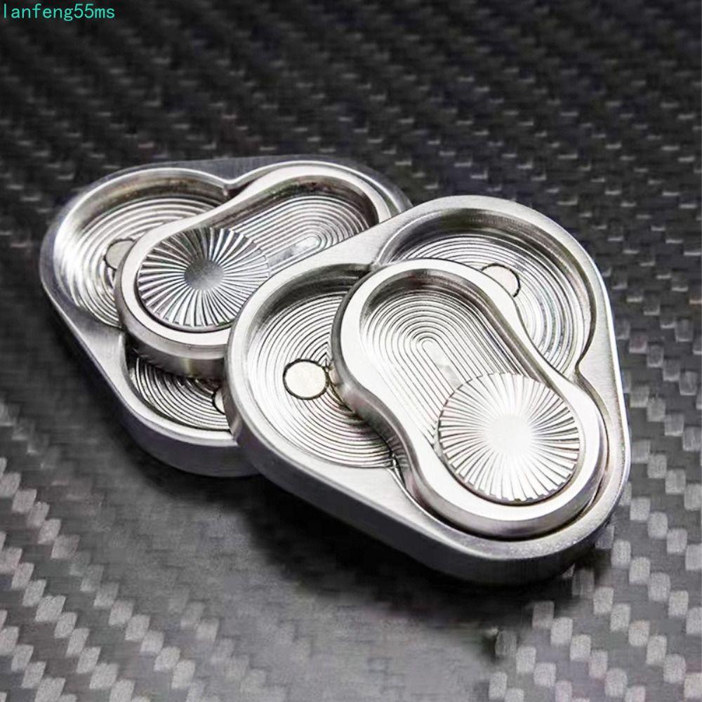 LANFENG สามเหลี่ยมหมุน Fidget Slider ของเล่น, ของเล่น Fidget สามเหลี่ยมสแตนเลสสามเหลี่ยม Fidget Slid