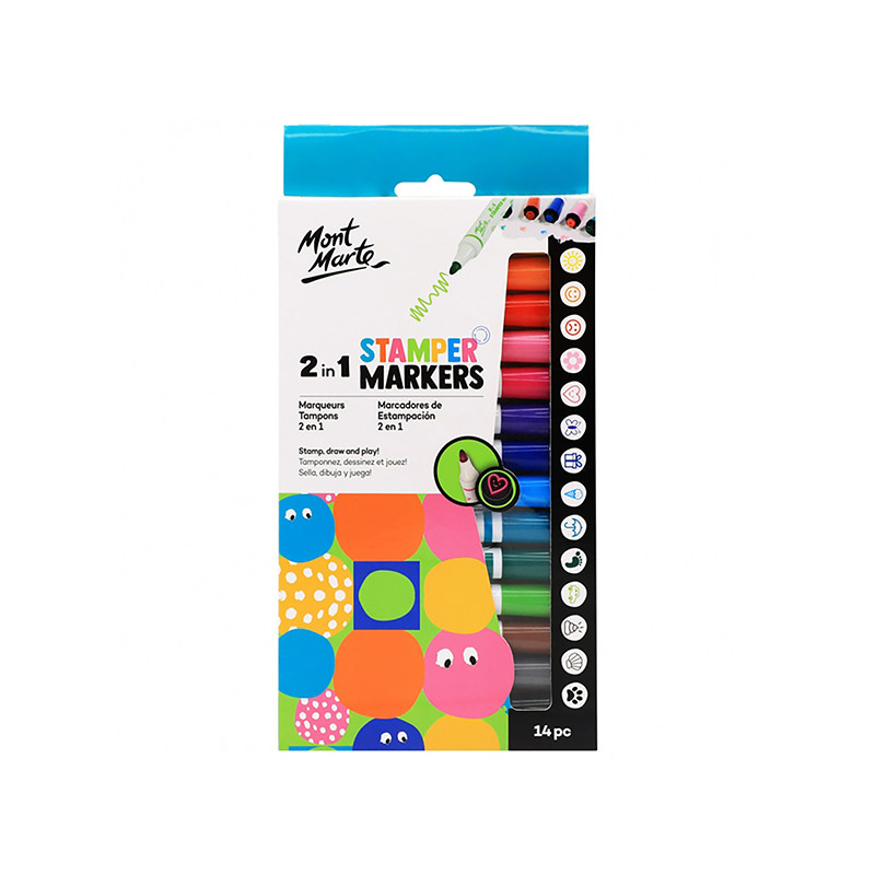 MONT MARTE ชุดปากกามาร์คเกอร์+ตัวปั๊ม 2in1 (14ด้าม)