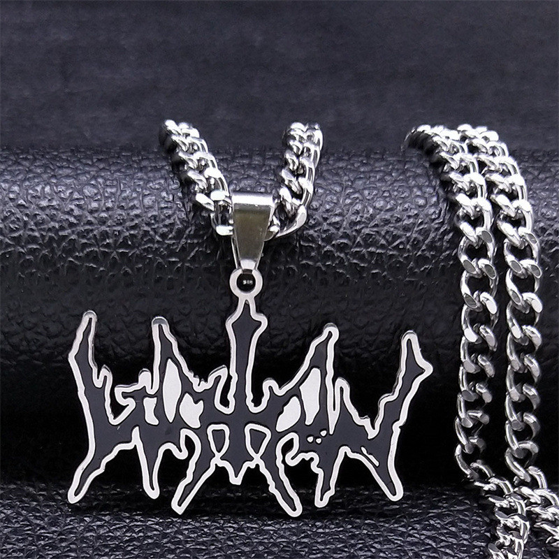 FAST SHIP สีดํา WATAIN Band จี้สร้อยคอสแตนเลสเพลง Choker เครื่องประดับ NXS06 การออกแบบเรขาคณิต mojog