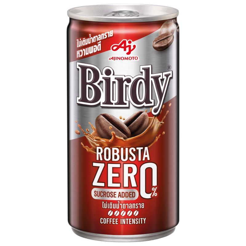 เบอร์ดี้กาแฟโรบัสต้าซีโร่ 180มล. Birdy Robusta Zero Coffee 180ml. [หมายเลขบาร์โค้ด 8850250014034]
