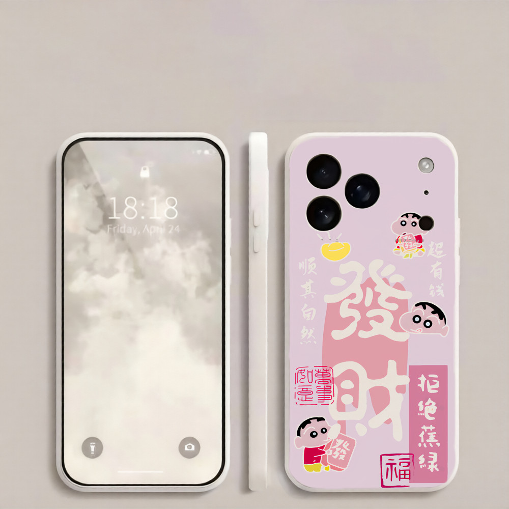 Ins FortuneสีชมพูCrayon Shin-Chanเคสโทรศัพท์เหมาะสําหรับOPPO Reno 16Pro 15Pro 15 14 13Pro 13 11Pro 1