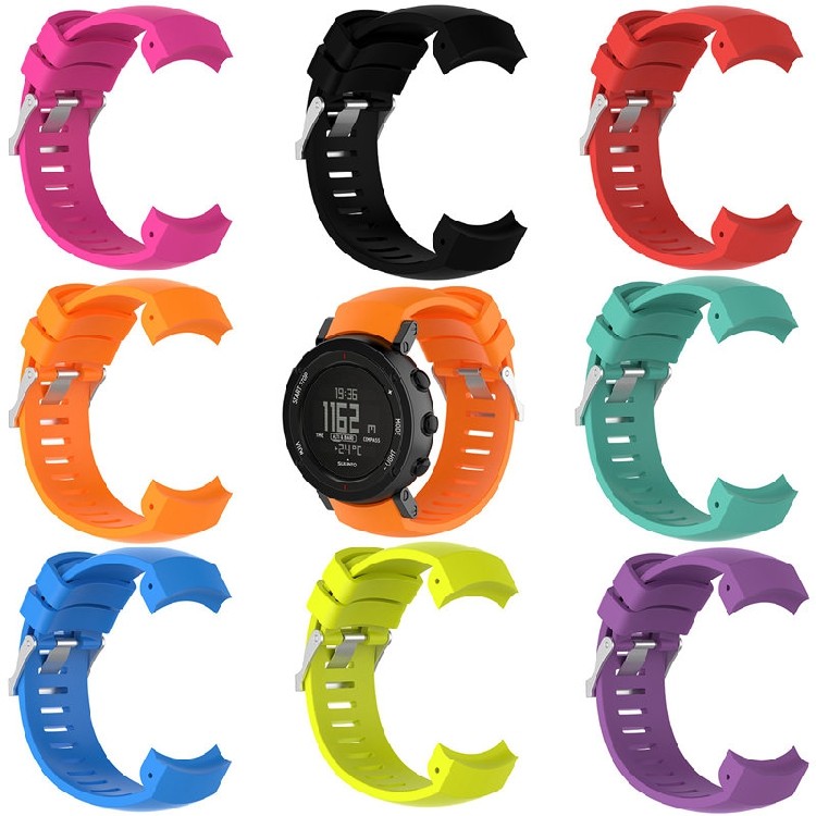 เหมาะสําหรับ Suunto Suunto Strap/Suunto Core ALU สีดําสมาร์ทวอท์ชซิลิโคนเปลี่ยนสายรัดข้อมือ