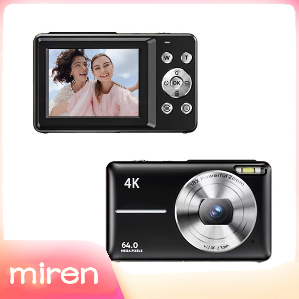 Miren-th Miren-th 4K/30FPS กล้องดิจิตอล 64MP วิดีโอ 2.88 นิ้วหน้าจอ 18X ซูมแบตเตอรี่ในตัวพร้อมการ์ด 