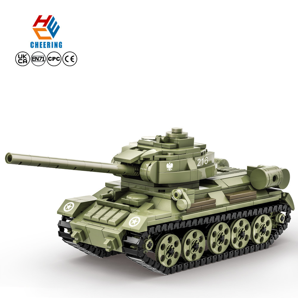 Wange 4514 T-34-85 Medium Tank Heavy Weapons Assembly Block อิฐรุ่นเด็กการศึกษา Building Block ชุดขอ