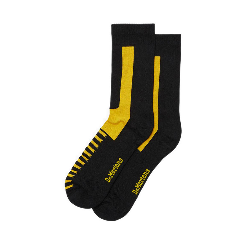 Dr. Martens รุ่น Double Doc ถุงเท้าผ้าฝ้ายออร์แกนิกผสมเนื้อนุ่ม สี Black+Yellow