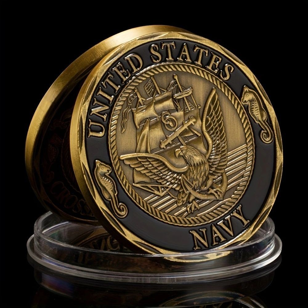 US Navy Magic สําเร็จการศึกษาเหรียญของที่ระลึก One Piece Water God Gold เหรียญเหรียญเหรียญที่ระลึก D