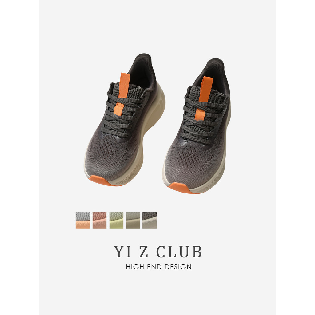 Yi Z CLUB สบายกันกระแทก Contrast สี Breathable รอบ Toe Laced-Up Anti-Slip กีฬารองเท้าวิ่งผู้ชายผู้หญ