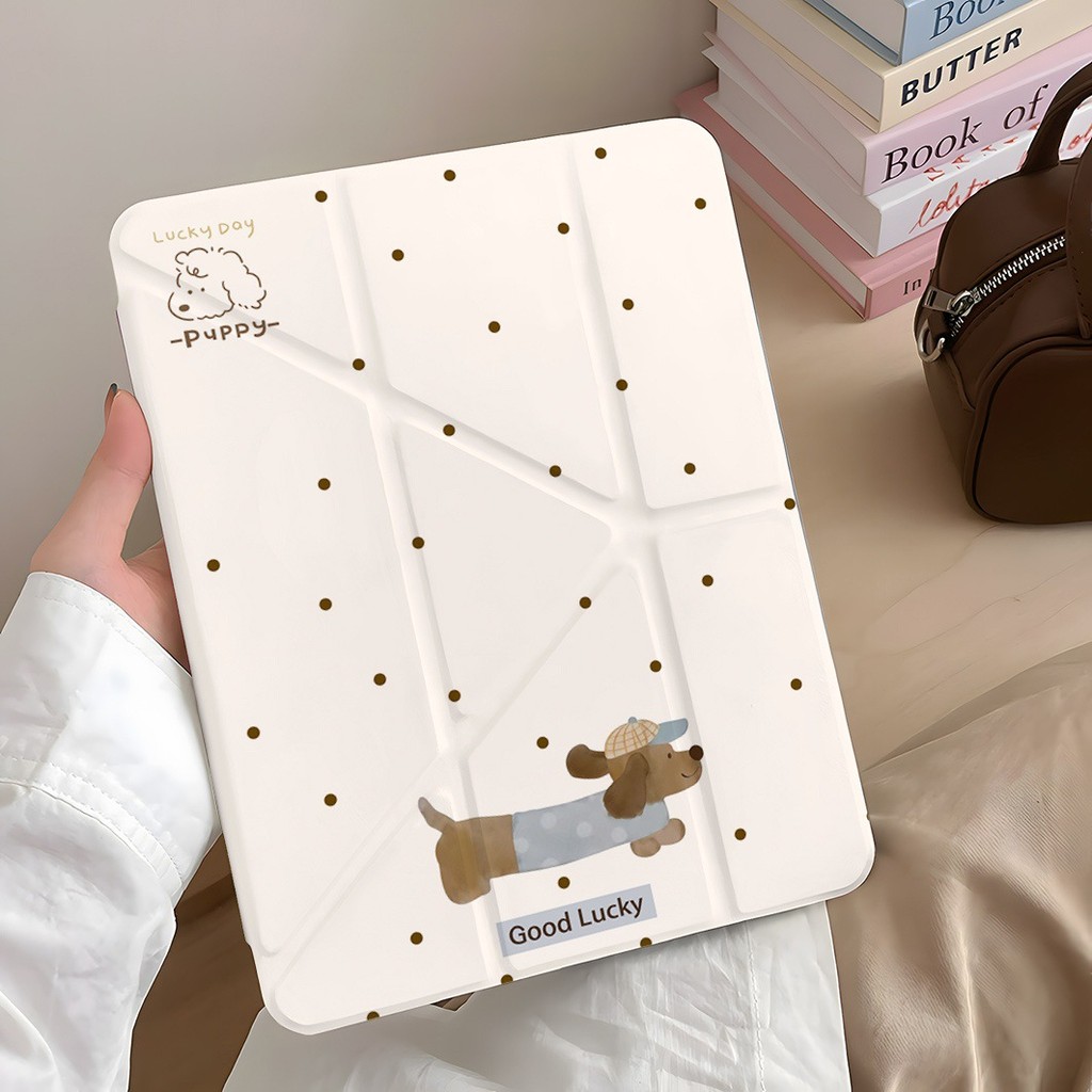 [โชคดี] Polka Dot Lucky Dog ipad MINI7 เคสแท็บเล็ต pro37cm air6 เคสป้องกัน 10/9/8 รุ่น A16 เคสป้องกั