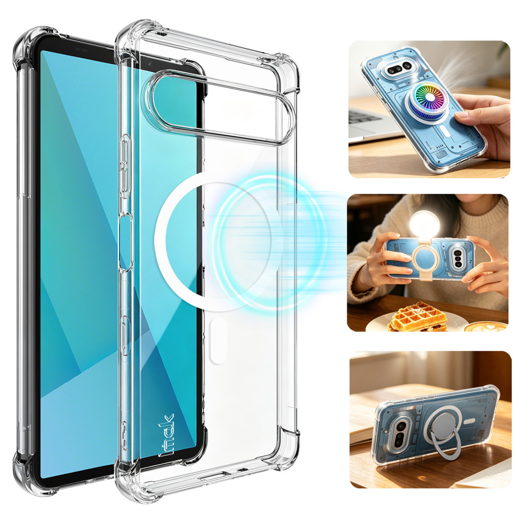 Imak Magnetic Wireless Charging Casing สําหรับ Sony Xperia 10 VIII VII Mark 8 7 Clear กันกระแทกปลอก 