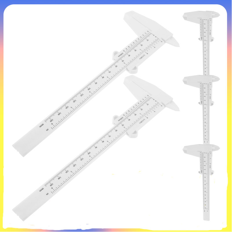 5 ชิ้น Mini Vernier Calipers เครื่องมือวัดพลาสติกสีขาวสําหรับ Lab
