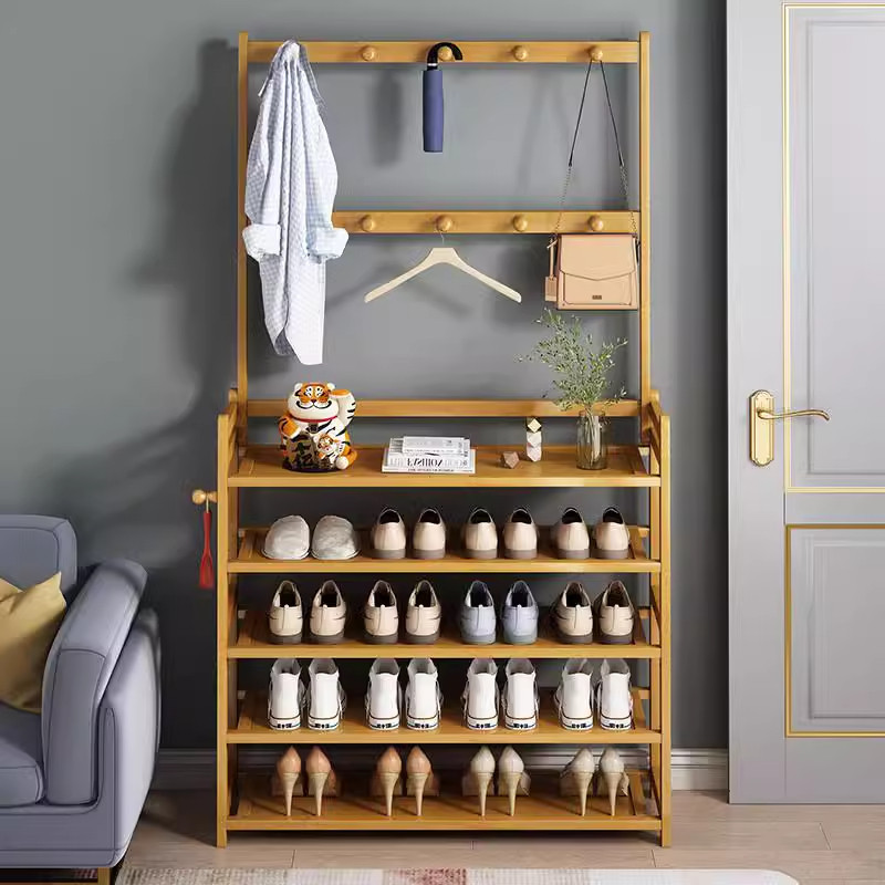 Shoe Rack Multifunctional Coat Rack Standing Clothes Rack Outdoor Shoe Rack