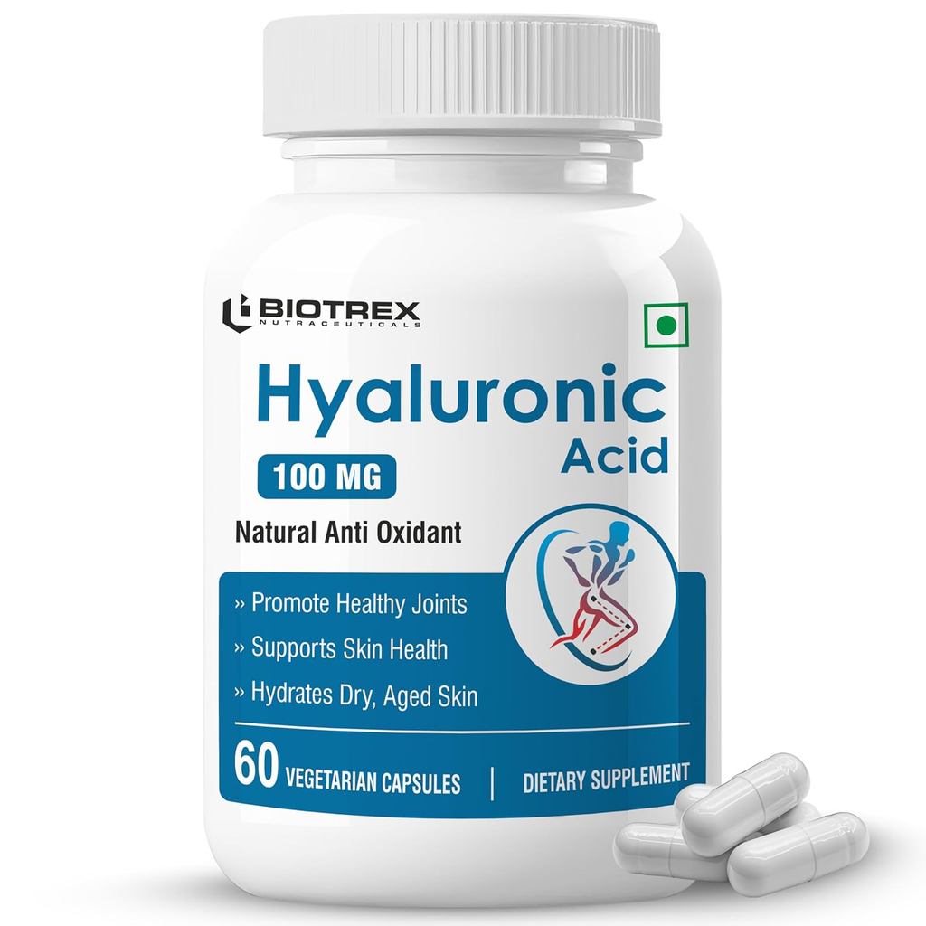 Biotrex Hyaluronic Acid - 100mg (60 แคปซูล) ผลิตภัณฑ์เสริมอาหาร(บรรจุอาจวารี)