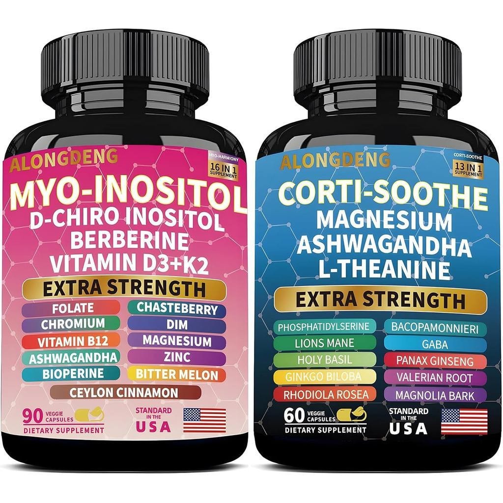 ALongDenghe-oothBundle,he&oothBundleวิตามินรวมCombo,CorisolSupportMyo-InositolCombowithGlycinate,Ash