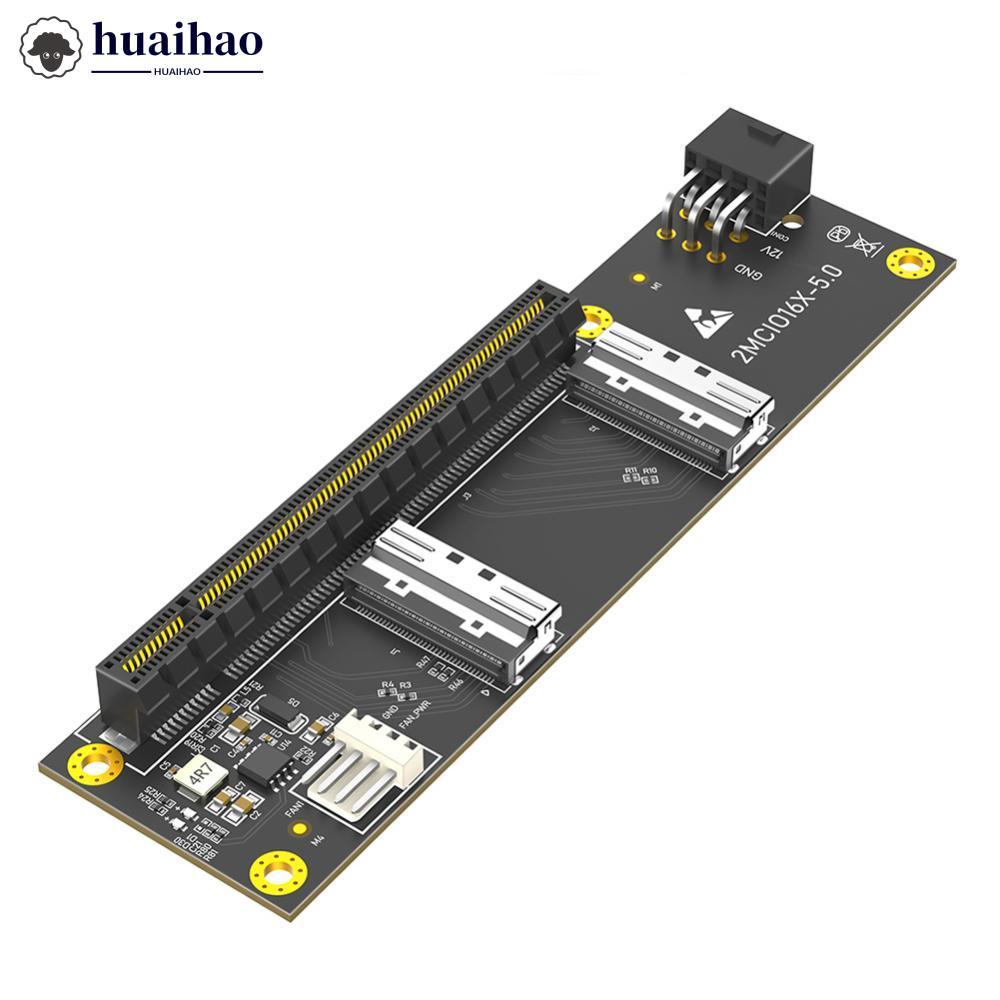 HUAIHAO PCI- Express PCIe 5.0 x16 ถึง Dual MCIO SFF-1016 การ์ดอะแดปเตอร์ S6W2
