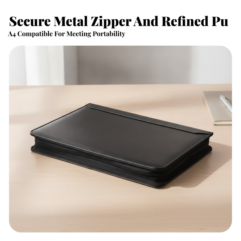 A4 Zippered Binder Binder Multi-Pocket A4 เอกสารซิปปิด Binder พร้อมกระเป๋าภายในแบบพกพา