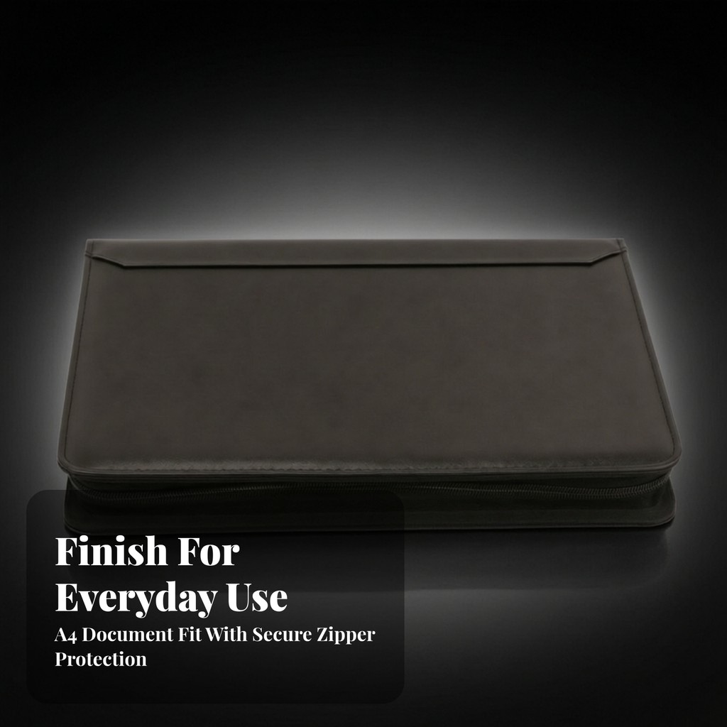 A4 Zippered Binder Binder แบบพกพา A4 เอกสารปิดซิป Portfolio พร้อมซิปปฏิบัติสําหรับมืออาชีพ