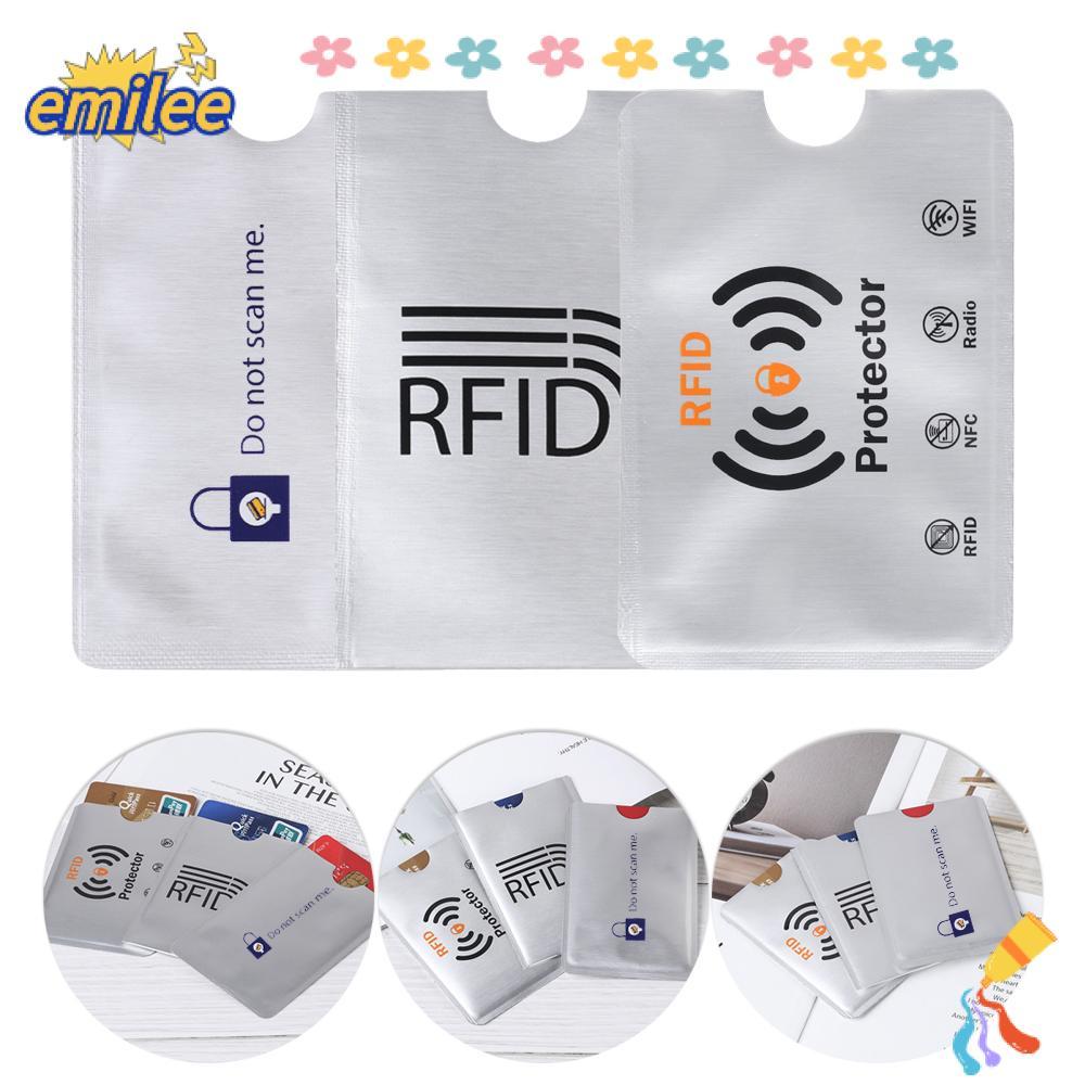EMILEE 10 ชิ้นการ์ดแขนป้องกันแขนป้องกันป้องกัน RFID Blocking Anti Theft Anti Rfid กระเป๋าสตางค์