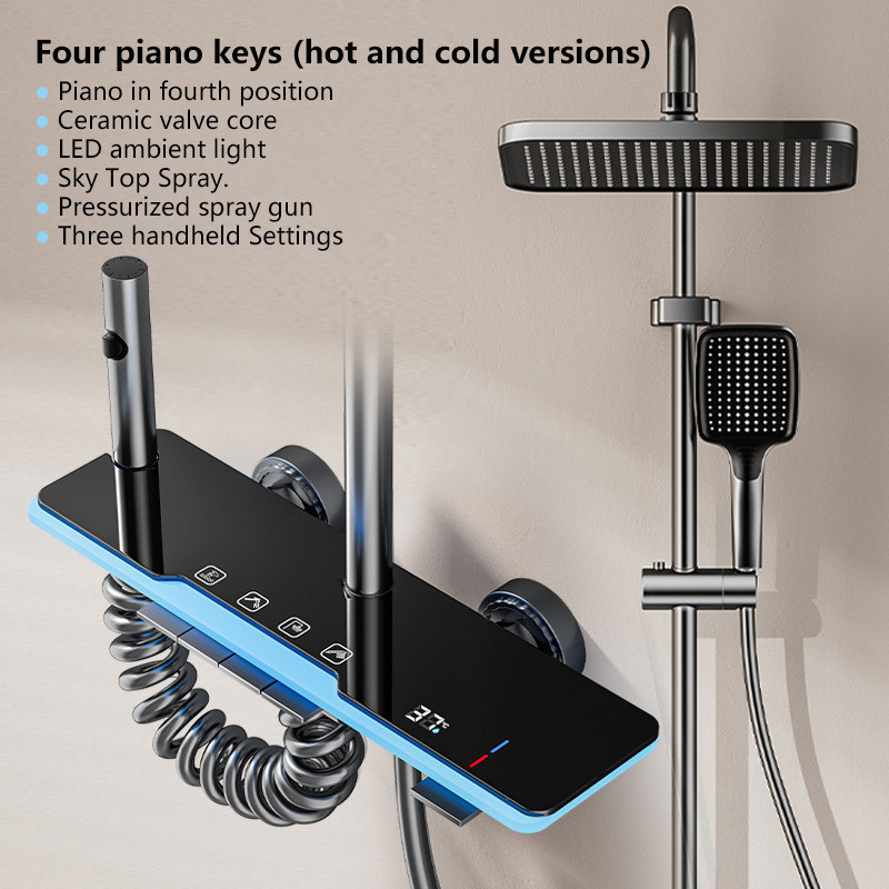 Shower Set Bathroom Shower Head Exposed Concealed Shower Full Set Silicone Shower Head