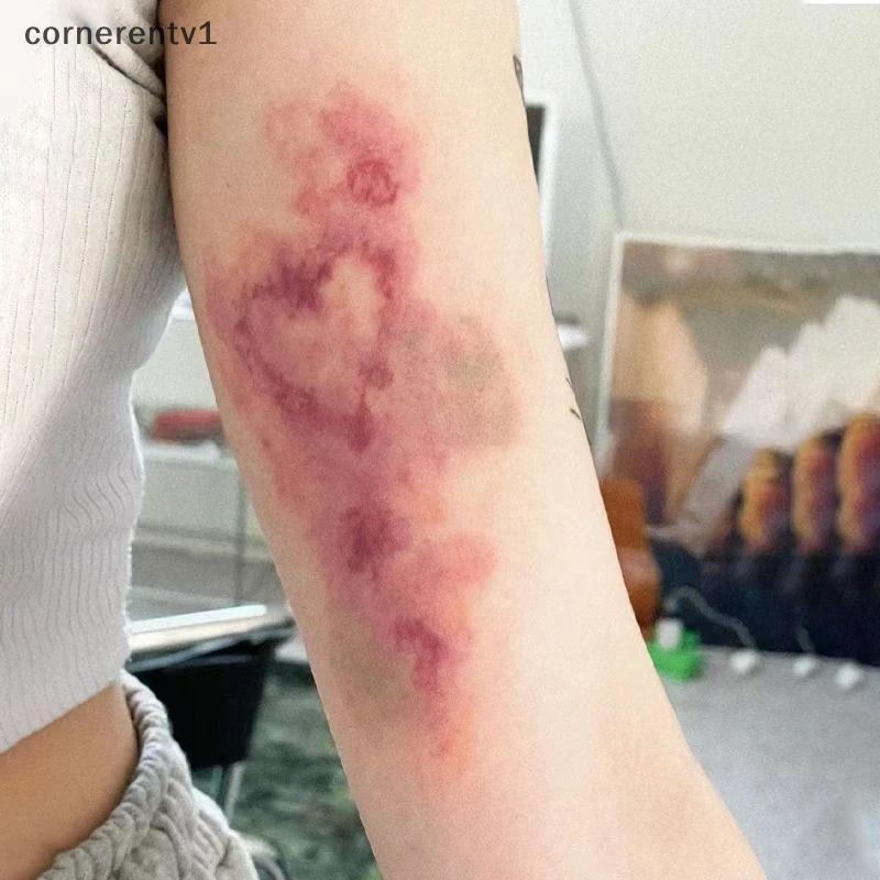 CNT 4 แผ่นฮาโลวีนแผล Bruising รอยสักชั่วคราวคอสเพลย์กันน้ําข้อเท้ารอยแผลเป็น Tattoo Stiers ยาวนานปลอ