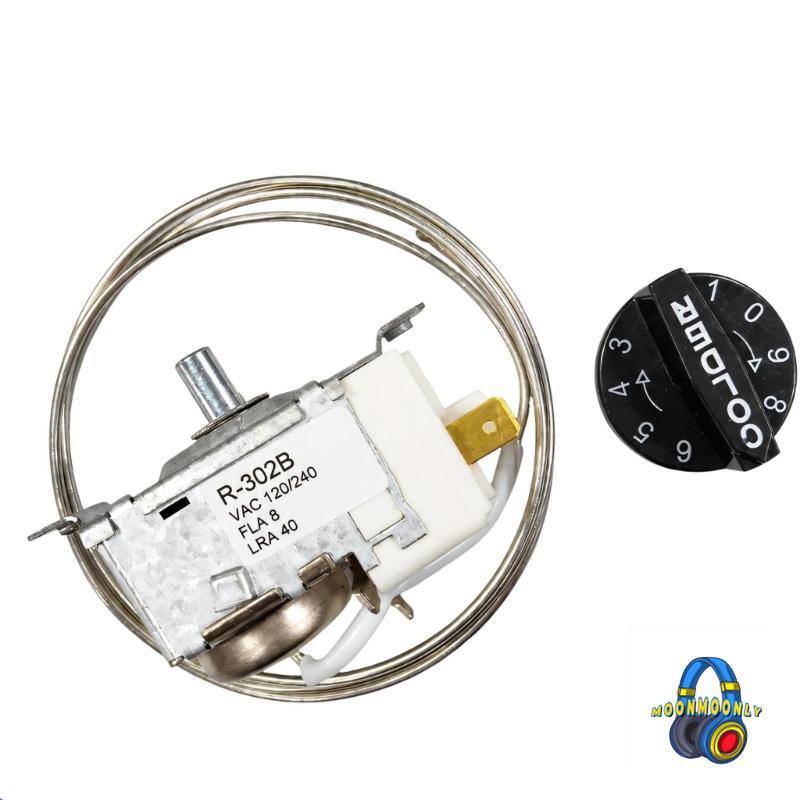 MOON คู่มือลูกบิดตู้เย็นเทอร์โมเปลี่ยน 302B ควบคุม Capillary Sensing Tube อะไหล่เหมาะสําหรับ Fr