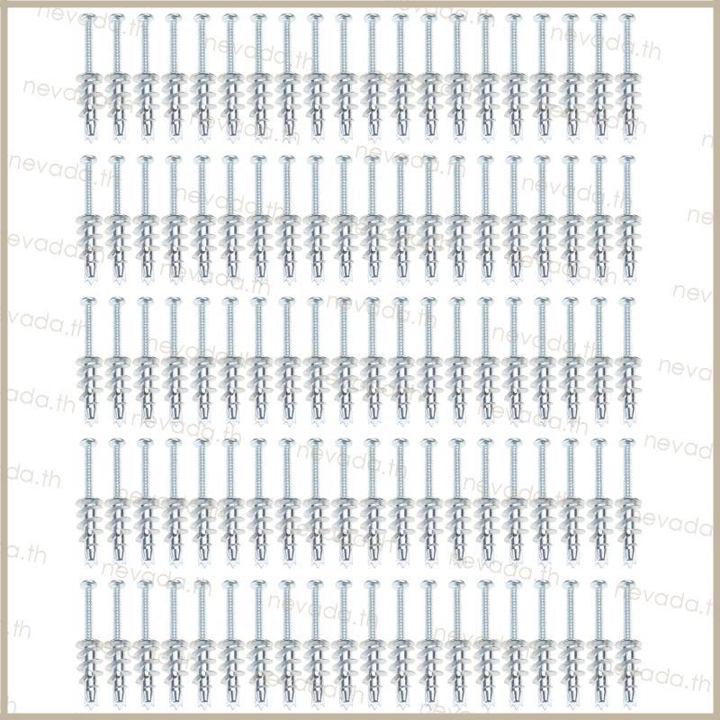 Nev ʚɞ 100pcsWall Anchors Screw set Drywall Fixing set for Secure Mounting in Drywall