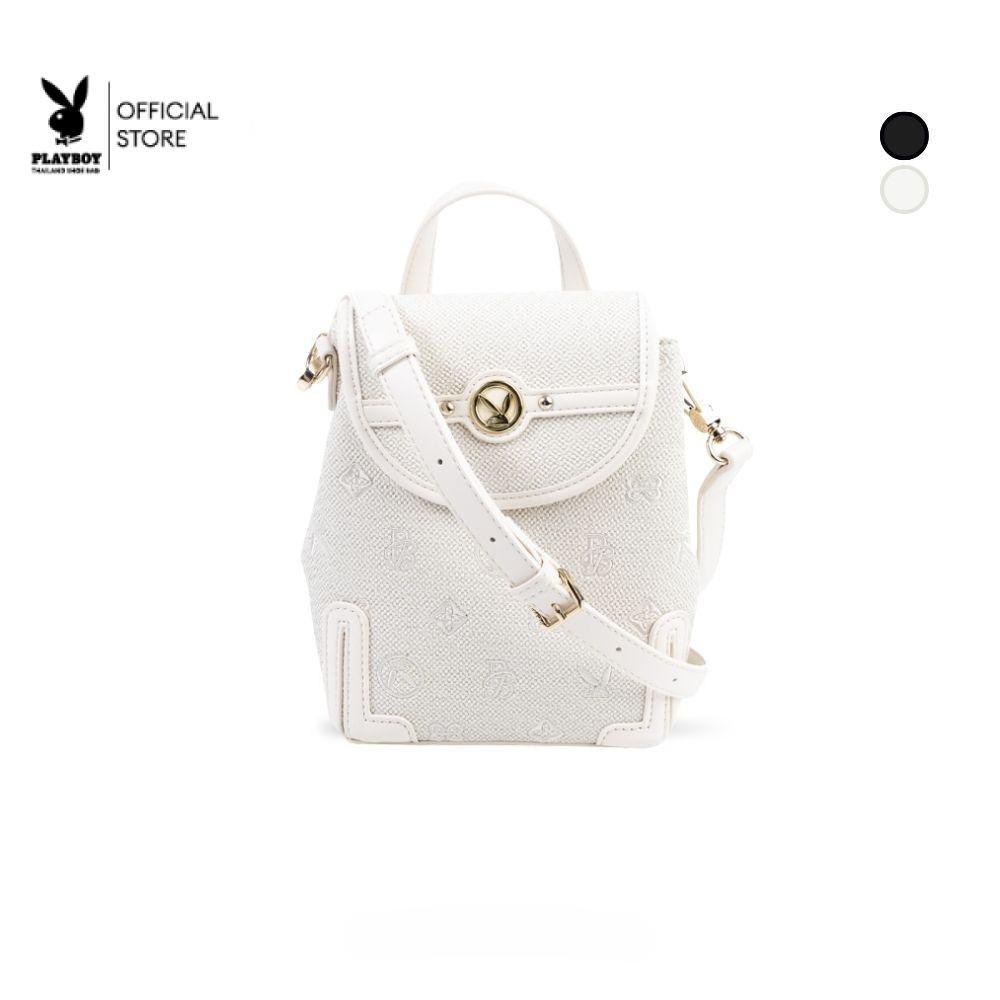PLAYBOY รุ่น MONA (โม-น่า) Phone Bag กระเป๋าสะพายข้างทรงโฟน รหัสST-B263PB666 มี 2 สีONYX  BLACK /OPA