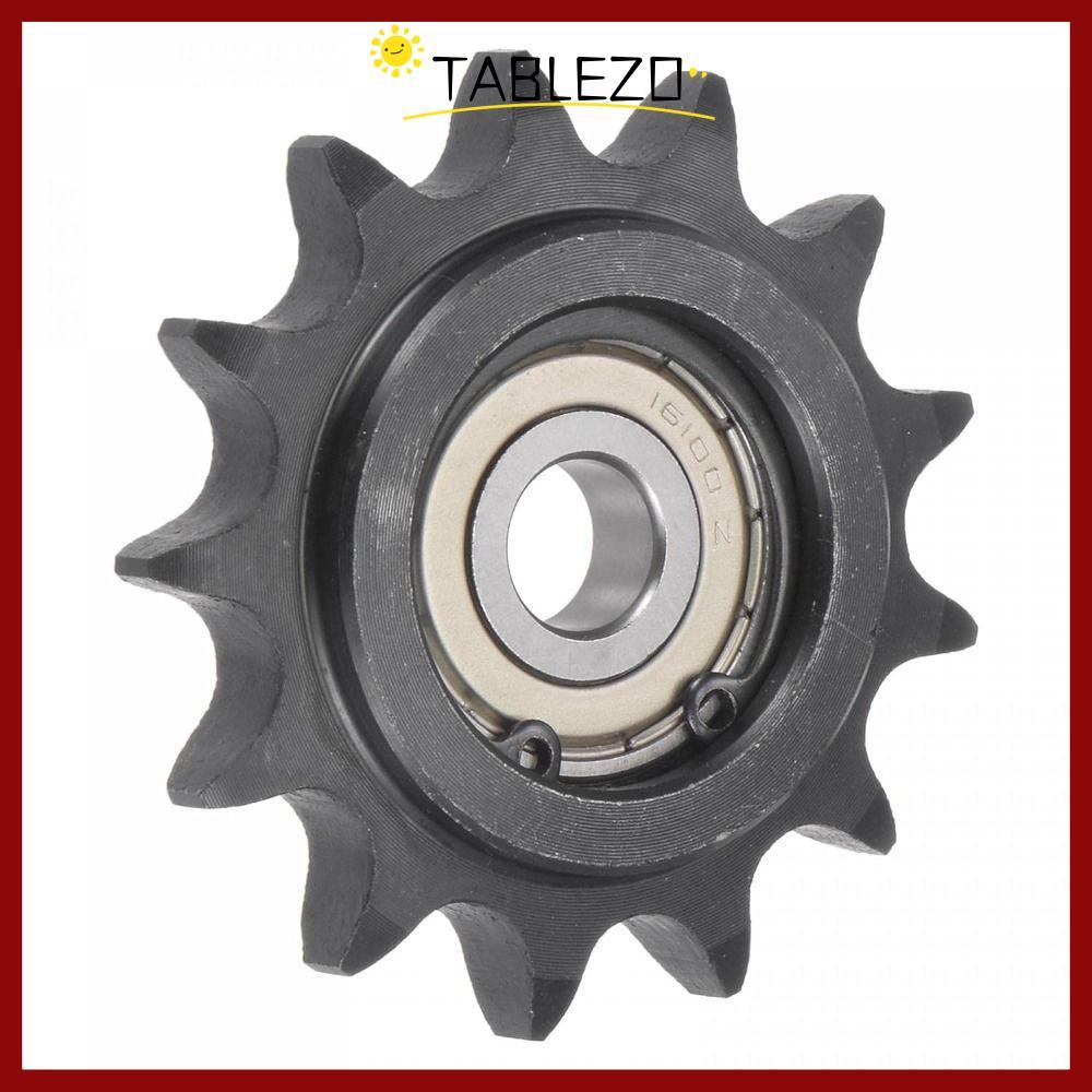 in stockTABLEZO Chain Idler Sprocket, 13 ฟัน C45 เหล็กคาร์บอนนูน Idler Gear, สีดําออกไซด์ 10 มม.Bore