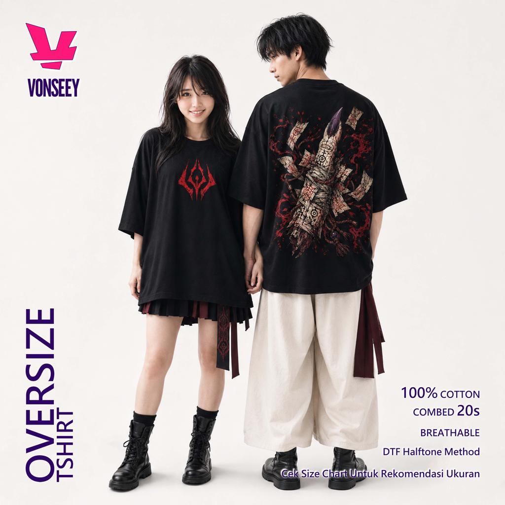 RYMEMEN SUKUNA CURSED FINGER JUJUTSU KAISEN วอนซีEY อะนิเมะมังงะเสื้อยืด Oversize Combed 20s DTF Hal