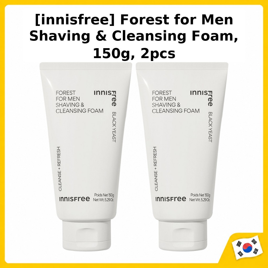 [innisfree] Forest for Men Shaving & Cleanser Foam, 150g, 2pcs / Korean Shaving Foam / Cleaning Effe