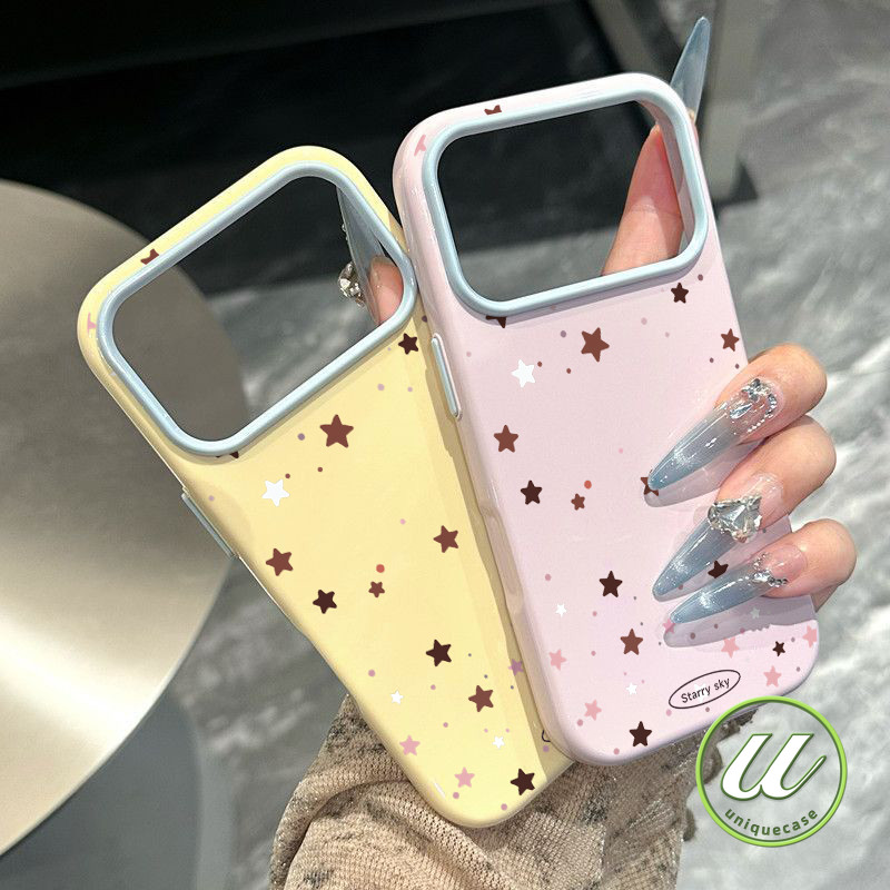 เคสไอโฟน ลายดาวน่ารัก สีพาสเทล กรอบคู่ เคสไอโฟน18 IPhone 17 18 16 15 13 12 11 14 Pro Max Air 18 17 16 15 14 12 13 Pro