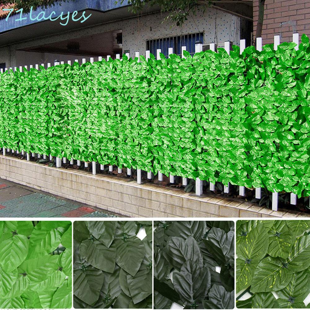 LACYES ประดิษฐ์ใบเขียวใบเมเปิ้ลสีเขียว 0.5X1M รั้วระเบียงกลางแจ้ง Hedge