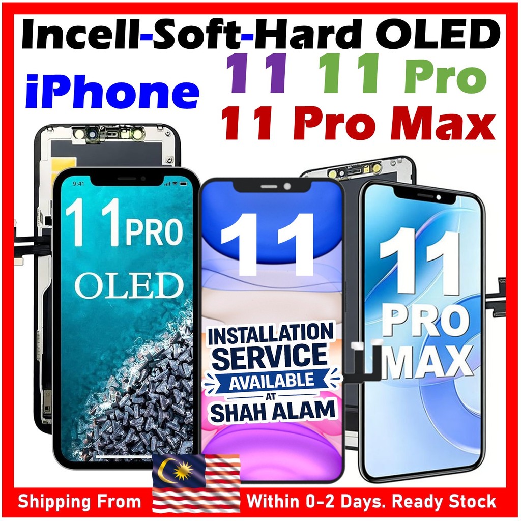 SOFT OLED / HARD OLED / INCELL FHD หน้าจอ LCD สําหรับ iPhone 11 / iPh 11 Pro / iPhone 11 Pro Max