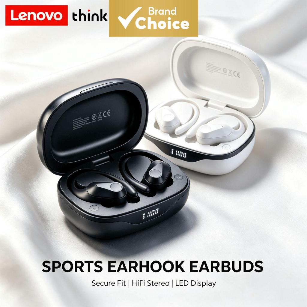 หูฟังไร้สายบลูทูธ Lenovo LP75 หูฟังบลูทูธแบบสอดหู HiFi เบสแน่น การเชื่อมต่อเสถียร เหมาะสําหรับกิจกรร