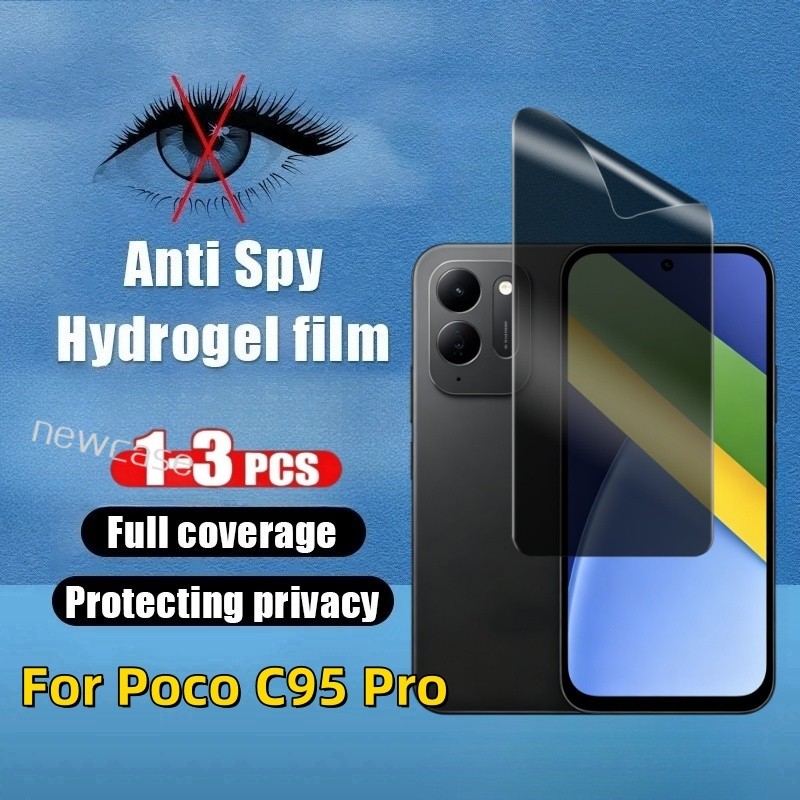 1-3 ชิ้นความเป็นส่วนตัว Anti Spy ด้านหน้าคลุมทั้งหมดป้องกัน Tpu Hydrogel ฟิล์มสําหรับ Xiaomi Poco C9