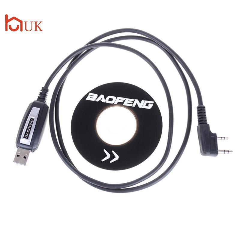 UK 1 ชุด USB 2Pin สายโปรแกรมพร้อมซอฟต์แวร์ CD สําหรับ UV-5R BF-888S วิทยุ TH