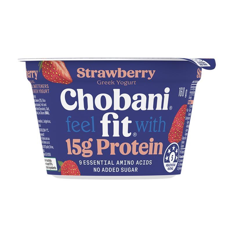 โชบานิฟิตสตรอเบอร์รีกรีกโยเกิร์ต 160กรัม Chobani Fit Strawberry Greek Yogurt 160g.