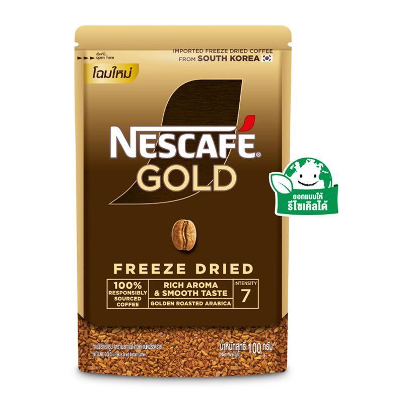 เนสกาแฟโกลด์เบลนด์กาแฟสำเร็จรูปถุงตั้ง 100กรัม Nescafe Gold Blend Instant Coffee Doy Pack 100g.
