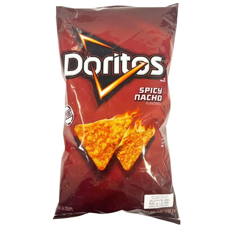 โดริโทสสไปซีนาโชชีสทอร์ทิลลาชิพส์ 198.4กรัม Doritos Spicy Nacho Cheese Tortilla Chips 198.4g.