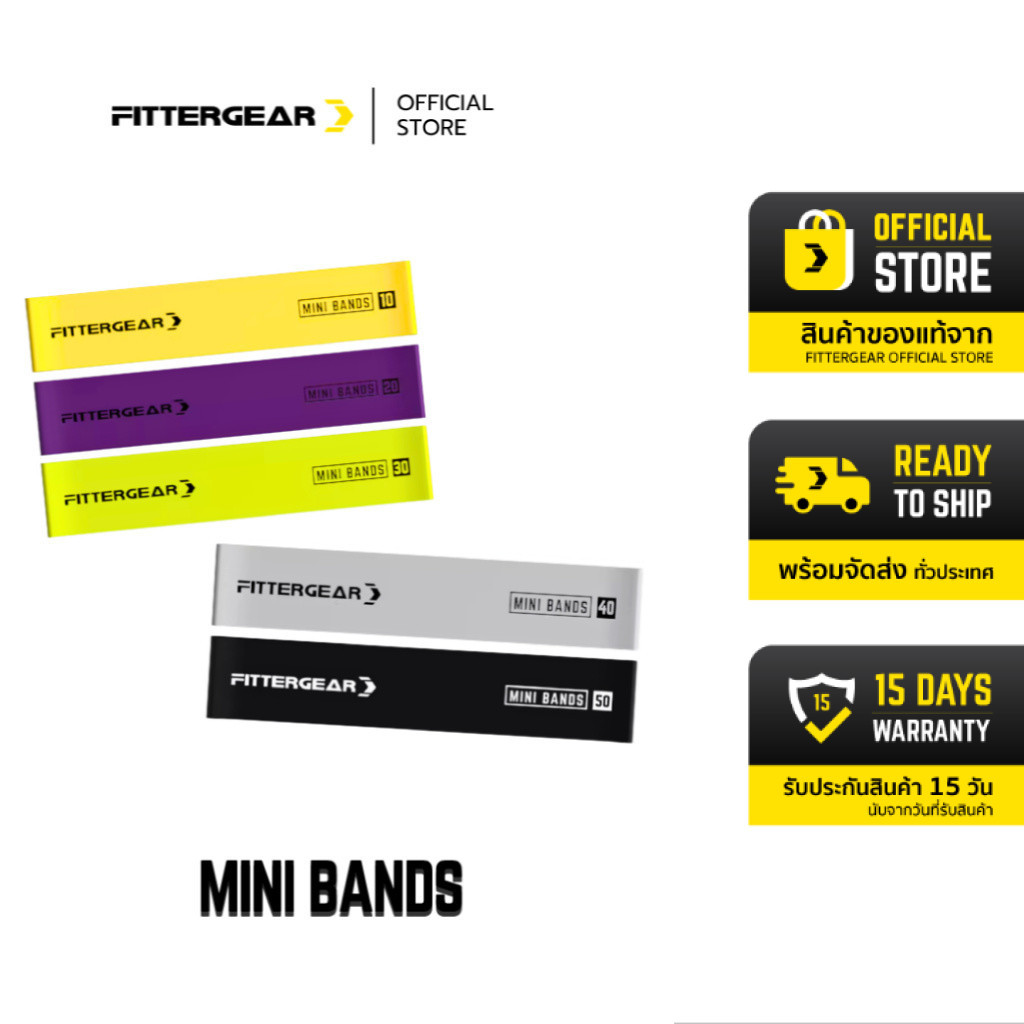 FITTERGEAR : MINI BRANDS ยางยืดแรงต้านสำหรับออกกำลังกาย ฝึกความแข็งแรง กระชับสัดส่วน