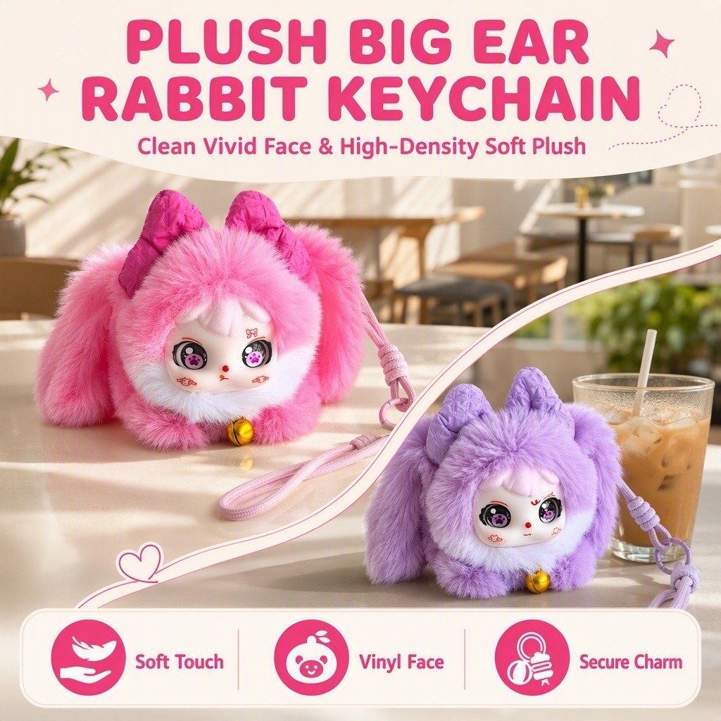 ตุ๊กตาไวนิลสไตล์ใหม่ โดปามีน ตุ๊กตากระต่ายจี้ตุ๊กตาน่ารัก