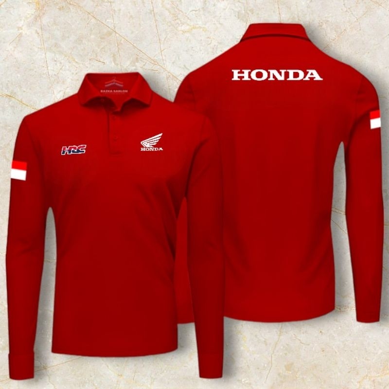 Hondd HRC เสื้อโปโลแขนยาว เสื้อคอปก Hondd