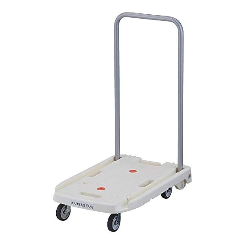 TRUSCO Plastic Cart Komawari-kun Silent G Wheels 600×390 White MP-6039N2-W Foldable Lightweight Quie