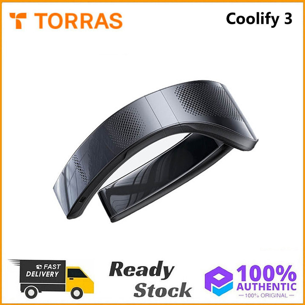 Original Torras Coolify 3 คอแขวนเครื่องปรับอากาศ Cooling คอพัดลมแขวนแบบพกพาอัจฉริยะสวมใส่คอแขวน Seco