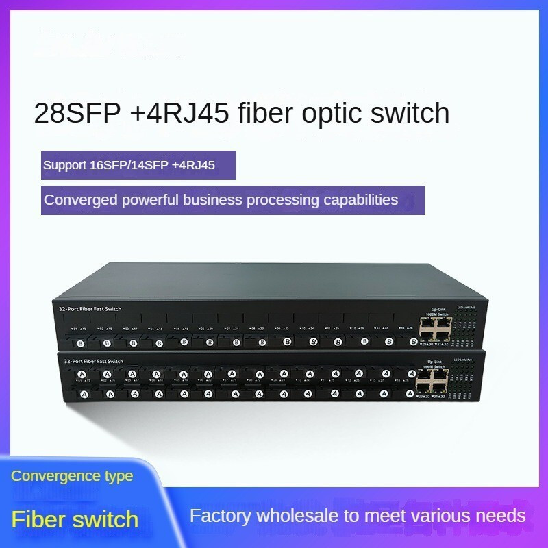 10m 28SFP + 4RJ45 Single Mode Single Fiber Optical Fiber SwitchHT99 XW7J