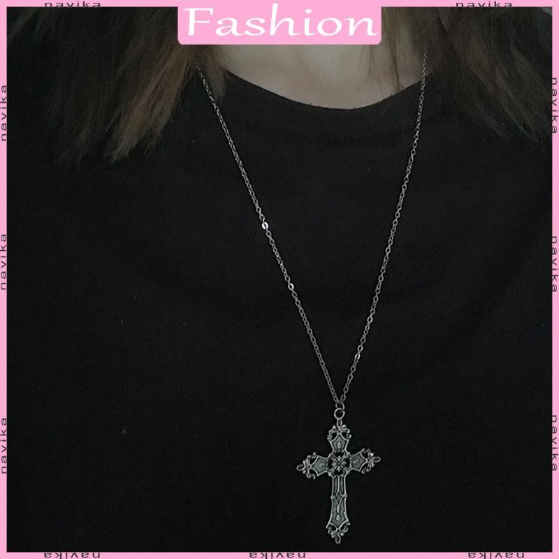 NAV Crucifix จี้สร้อยคอแบบ Baroque นูน สไตล์พังค์