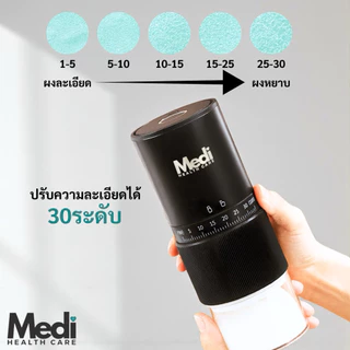 Medi ที่บดยาอัตโนมัติ ปรับความละเอียดได้ 30 ระดับ กดเพียงปุ่มเดียว บดเม็ดแข็ง กาแฟ สมุนไพร ยาได้