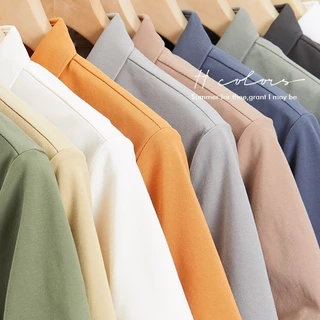 POLOเสื้อโปโล ผ้านุ่ม ไม่ต้องรีด ใส่ได้ทั้งชายหญิง ผ้าเย็นสบายและระบายอากาศได้ดี เสื้อโปโลแขนสั้นพื้นฐาน
